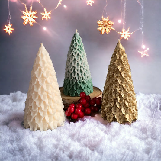 Kerstboom kaars - wit