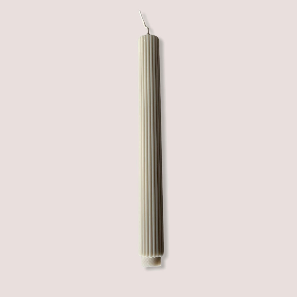 A'lure gestreepte XL kaars - beige