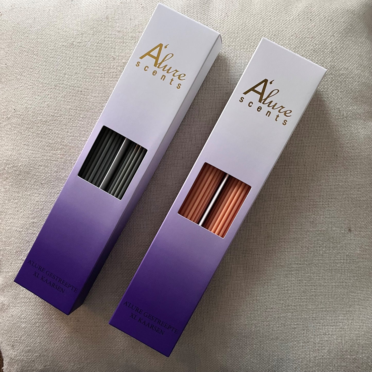 Set A'lure gestreepte XL kaars - Ginger Gold