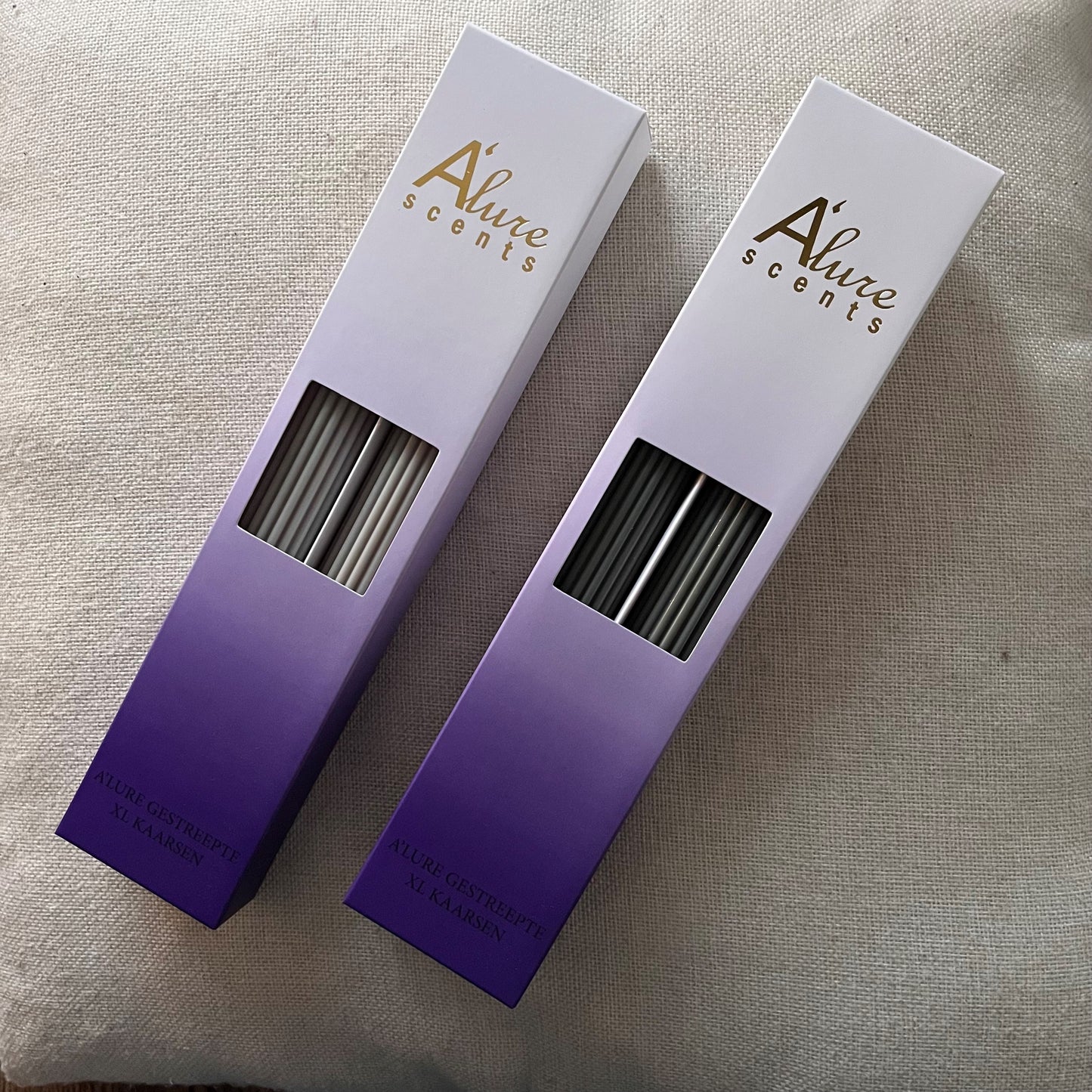 Set A'lure gestreepte XL kaars - Mystic Green