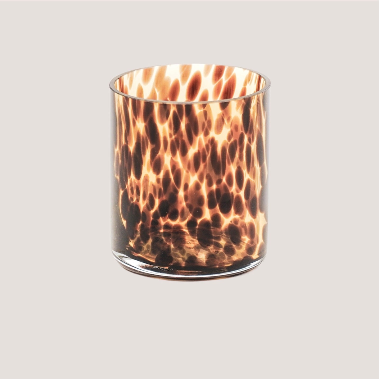 Waxinelichthouder luipaard amber