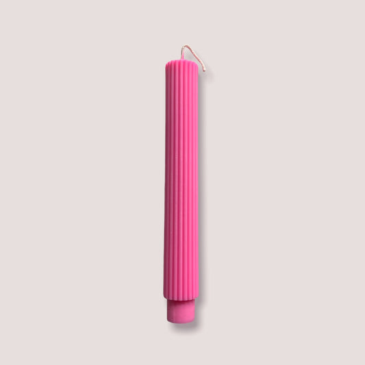 A'lure striped candle - bright pink