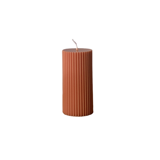 A'lure striped pillar candle S - Ginger Gold
