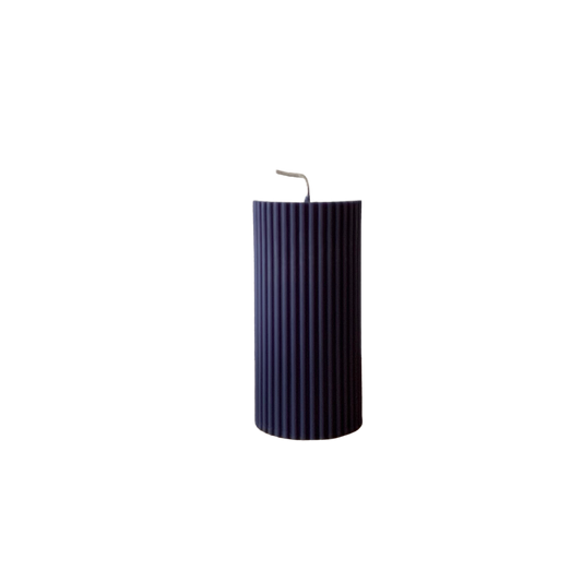A'lure striped pillar candle S - Navy Blue