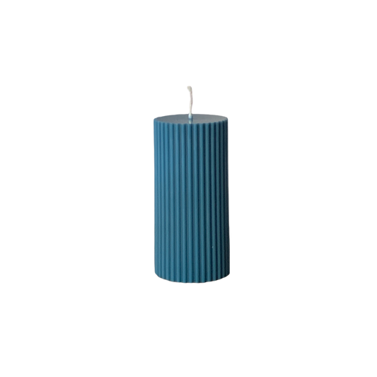 A'lure striped pillar candle S - Petrol