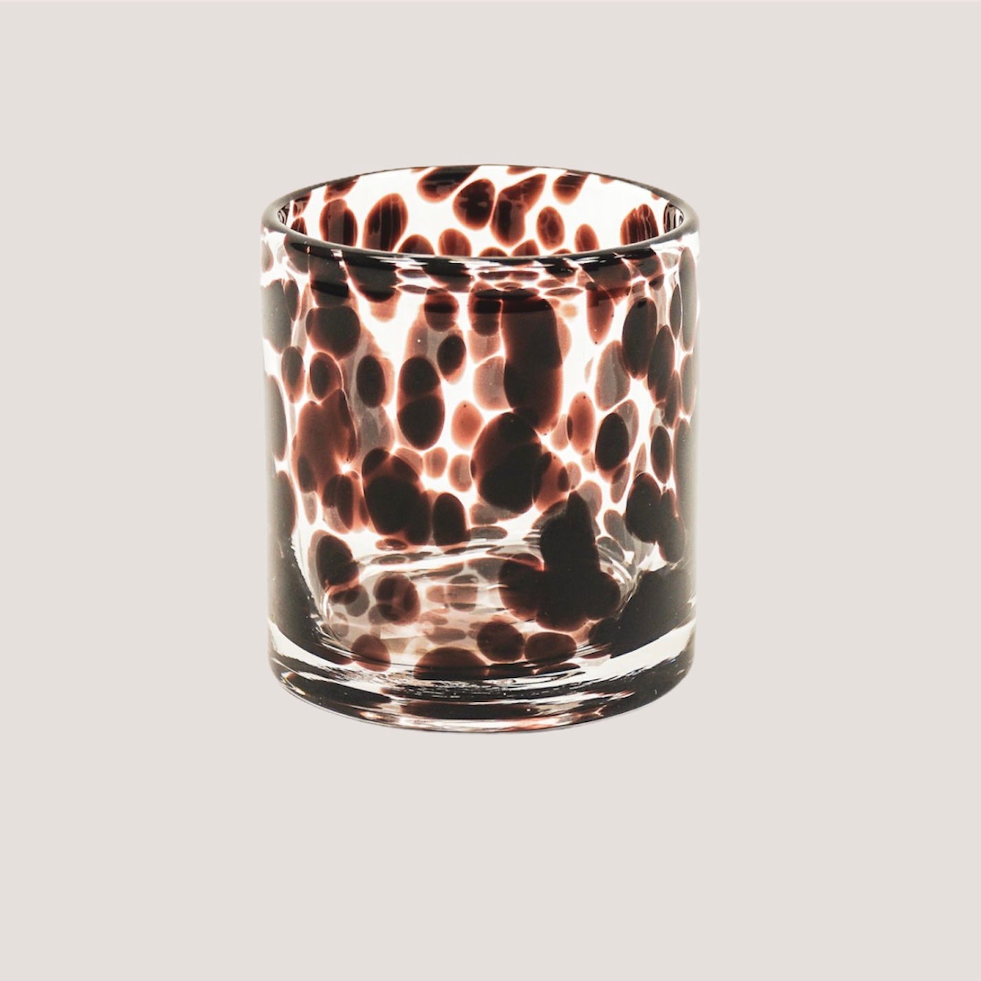 Waxinelichthouder luipaard helder/bruin