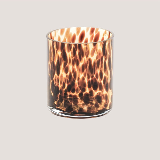 Leopard amber tea light holder